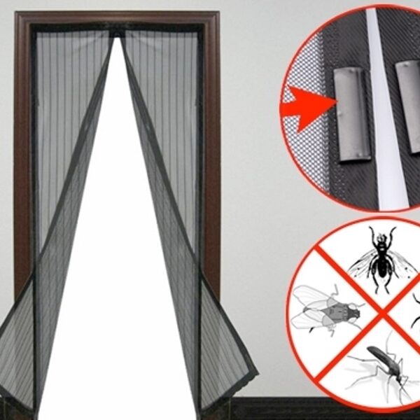 Έξυπνη σίτα με μαγνήτες 100x210 cm μαύρη OEM