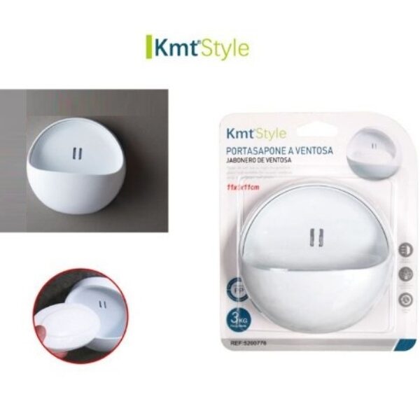 Επιτοίχια στρογγυλή θήκη σαπουνιού με βεντούζα λευκή 5200776 OEM