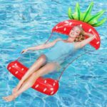 Αιώρα θαλάσσης φουσκωτή με δίχτυ φράουλα 125x70cm OEM