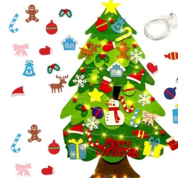 Παιδικό Χριστουγεννιάτικο δέντρο από τσόχα 94cm OEM