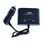 Τριπλό πολύπριζο για τον αναπτήρα αυτοκινήτου 120W 2xUSB και 1xType C OEM