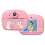 Παιδική φωτογραφική μηχανή με θερμικό χαρτί και μαρκαδόρους – Ροζ Unicorn OEM