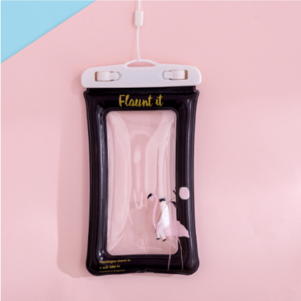 Αδιάβροχη θήκη τηλεφώνου για θάλασσα Φλαμίνγκο μαύρη 1420-11 OEM