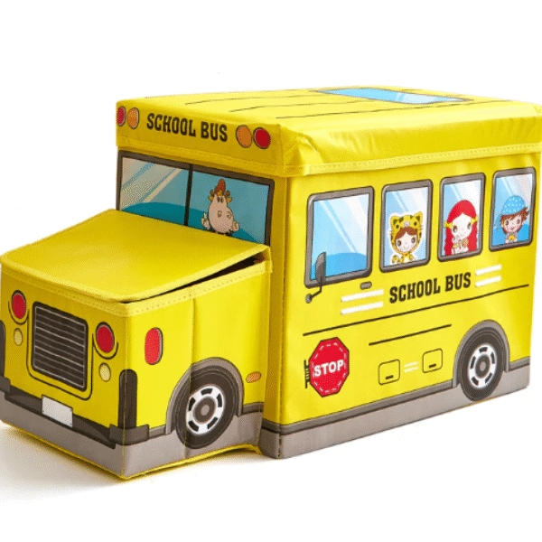 Κουτί αποθήκευσης - παιδικό σκαμπό κίτρινο λεωφορείο OEM