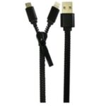 Καλώδιο φόρτισης φερμουάρ 2 σε 1 μαύρο OEM