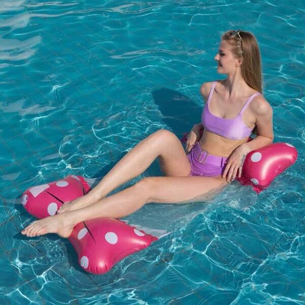 Αιώρα θαλάσσης φουσκωτή με δίχτυ φούξια 130x65cm OEM