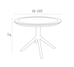 SKY BLACK Φ105X74εκ. ΤΡΑΠΕΖΙ ΠΟΛ/ΝΙΟΥ - Image 3