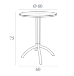 OCTOPUS Φ60Χ75εκ. SILVER GREY ΤΡΑΠΕΖΙ ΠΟΛ/ΝΙΟΥ - Image 3