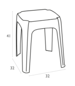 LUNA ΛΕΥΚΟ ΣΚΑΜΠΟ 32Χ32Χ41εκ. - Image 2