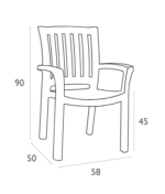 MALIBU ΛΕΥΚΗ ΠΟΛΥΘΡΟΝΑ 58Χ50Χ90εκ. - Image 3