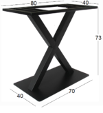 PRIME 70X40X73εκ. ΜΑΚΡ/ΝΗ ΒΑΣΗ ΜΕΤΑΛΛΙΚΗ ΜΑΥΡΗ - Image 2