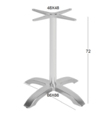 SAMIN 66X66Χ72εκ.(Σ/Ρ)4ΝΥΧΗ ΒΑΣΗ ΑΛΟΥΜΙΝΙΟΥ ΜΕ ΡΕΓ/ΡΟΥΣ - Image 2