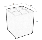 CUBE BROWN PU ΣΚΑΜΠΟ 35X35X42εκ. - Image 3