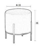 BELLA/R ΣΚΑΜΠΟ BEIGE VELVET ΥΦΑΣΜΑ Φ.35Χ38εκ. - Image 2