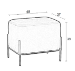 BELLA/L ΣΚΑΜΠΟ BEIGE VELVET ΥΦΑΣΜΑ 48X37Χ39εκ. - Image 2