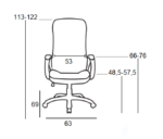A8970 ΜΑΥΡΗ PU ΠΟΛΥΘΡΟΝΑ ΓΡΑΦΕΙΟΥ 63X69X48.5-113/57.5-122εκ. - Image 2