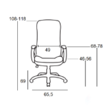 A9110 ΜΑΥΡO PU ΠΟΛΥΘΡΟΝΑ ΓΡΑΦΕΙΟΥ 65.5X69X46-108/56-118εκ. - Image 2