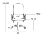 A8960 ΜΑΥΡΗ ΠΟΛΥΘΡΟΝΑ ΓΡΑΦΕΙΟΥ 65X72X49-120/58-129εκ. - Image 2