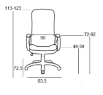 A8990 ΜΑΥΡO PU ΠΟΛΥΘΡΟΝΑ ΓΡΑΦΕΙΟΥ 63.5Χ72.5Χ48-113/58-123εκ. - Image 2