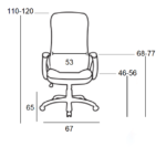 A9250 ΜΑΥΡΗ ΠΟΛΥΘΡΟΝΑ ΓΡΑΦΕΙΟΥ 67X65X46-110/56-120εκ. - Image 2