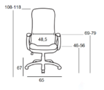 A9150 ΜΑΥΡΗ ΠΟΛΥΘΡΟΝΑ ΓΡΑΦΕΙΟΥ 65X67X46-108/56-118εκ. - Image 2