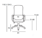 BS3200 ΜΑΥΡΟ PU ΠΟΛΥΘΡΟΝΑ ΓΡΑΦΕΙΟΥ 61Χ78Χ51-116.5/60-124.5εκ. - Image 2