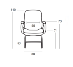 A5600V ΑΝΑΜΟΝΗΣ ΜΑΥΡO PU(Σ2)ΠΟΛΥΘΡΟΝΑ ΓΡΑΦ.  66Χ63Χ51-110εκ. - Image 2