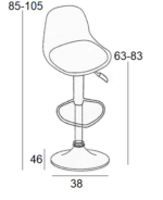 Σκαμπό Μπάρ 2τμχ Bar88 Grey Ύφασμα 38x46x105εκ. - Image 2