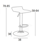 BAR3 ΜΑΥΡΟ PVC(Σ2)ΣΚΑΜΠΟ ΜΕ ΑΜΟΡΤΙΣΕΡ 38X38X85εκ. - Image 2
