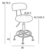 BAR73 ΛΕΥΚΟ PU(Σ2)ΣΚΑΜΠΟ ΜΕ ΑΜΟΡΤΙΣΕΡ 36Χ42Χ78.5εκ. - Image 2
