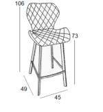 MARTIN ΜΑΥΡΟ ΥΦΑΣΜΑ(Σ2)73εκ.ΣΚΑΜΠΟ ΜΕΤΑΛΛΙΚΟ 45X49X73-106εκ. - Image 2