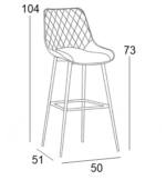 ALESIA BEIGE ΥΦΑΣΜΑ 73εκ. ΣΚΑΜΠΟ ΜΕΤΑΛΛΙΚΟ 50X51X73-104εκ. - Image 2