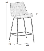 ERMINA BEIGE ΥΦΑΣΜΑ(Σ4)62εκ. ΣΚΑΜΠΟ ΜΕΤΑΛΛΙΚΟ 49Χ49Χ62-94εκ. - Image 2