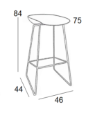 LETO GREY PP ΣΚΑΜΠΟ ΜΕΤΑΛΛΙΚΟ 46X44X75-84εκ. - Image 2
