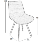 MIRA BEIGE ΥΦΑΣΜΑ(Σ4)ΚΑΡΕΚΛΑ ΜΕΤΑΛΛΙΚΗ 53X59X86εκ. - Image 3