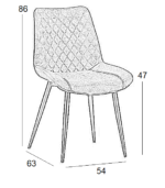 ALESIA BEIGE ΥΦΑΣΜΑ ΚΑΡΕΚΛΑ ΜΕΤΑΛΛΙΚΗ 54X63X86εκ. - Image 2