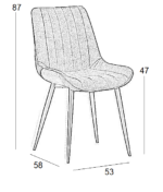 BONY GREY ΥΦΑΣΜΑ(Σ4)ΚΑΡΕΚΛΑ ΜΕΤΑΛΛΙΚΗ 53Χ58Χ87εκ. - Image 2