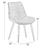 DENIS BLACK ΥΦΑΣΜΑ(Σ4)ΚΑΡΕΚΛΑ ΜΕΤΑΛΛΙΚΗ 52Χ61Χ87εκ. - Image 2