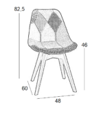 PALMYRA PLUS1 PATCHWORK ΚΑΡΕΚΛΑ 48X60X46-82.5εκ. - Image 2