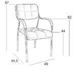 BM108 ΜΑΥΡΗ ΠΟΛ/ΝΑ ΑΝΑΜΟΝΗΣ 49Χ44.5Χ44-87εκ. - Image 2