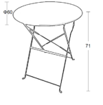 ALMA Φ60Χ71εκ. ΜΑΥΡΟ ΤΡΑΠΕΖΙ ΜΕΤΑΛΛΙΚΟ ΠΤΥΣ/ΝΟ - Image 2