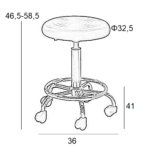 BAR70 ΛΕΥΚΟ PU(Σ2)ΣΚΑΜΠΟ ΜΕ ΑΜΟΡΤ. ΤΡΟΧΗΛΑΤΟ 36X41X58.5εκ. - Image 2