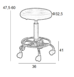 BAR70 ΜΑΥΡΟ PU(Σ2)ΣΚΑΜΠΟ ΜΕ ΑΜΟΡΤ. ΤΡΟΧΗΛΑΤΟ 36X41X60εκ. - Image 2