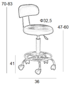 Σκαμπό Μπάρ 2τμχ Bar72 Λευκό Pu 36x41x83εκ. - Image 2