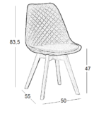 BIANCA S GREY ΥΦΑΣΜΑ(Σ4)ΚΑΡΕΚΛΑ 50Χ55Χ47-83.5εκ. - Image 2