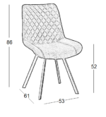 ALESIA S BLACK ΥΦΑΣΜΑ ΚΑΡΕΚΛΑ ΜΕΤΑΛΛΙΚΗ 53X61X86εκ. - Image 2