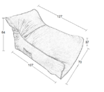 DEREK ΠΟΥΦ GREY ΥΦΑΣΜΑ 70X107X64εκ. - Image 2