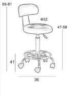 BAR72 ΜΑΥΡΟ PU(Σ2)ΣΚΑΜΠΟ ΜΕ ΑΜΟΡΤ. ΤΡΟΧΗΛΑΤΟ 36Χ41Χ81εκ. - Image 2