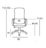 A9940 ΜΑΥΡΟ PVC ΠΟΛΥΘΡΟΝΑ ΓΡΑΦΕΙΟΥ 60Χ70Χ49-112/59-122εκ. - Image 3