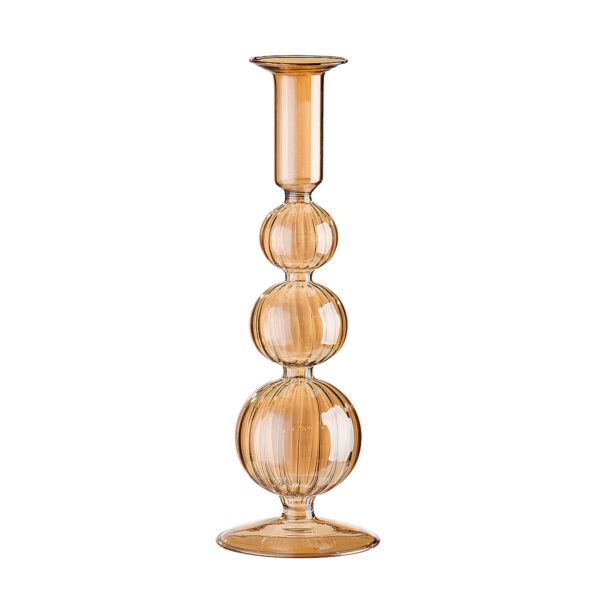 Κηροπήγιο ArteLibre Διάφανο/Μελί Γυαλί 24cm